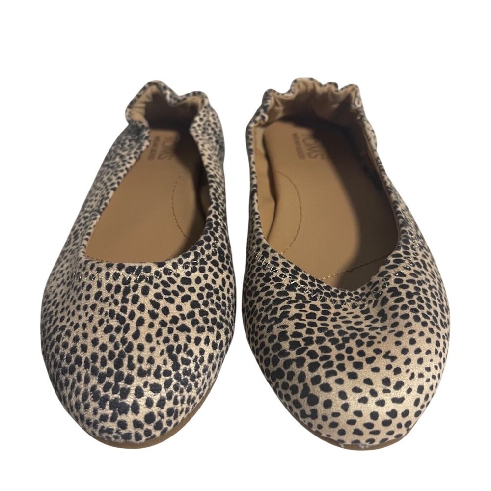TOMS Womens Judith Ballet Flats Size 6 Cheetah Print Lightweight Slip On